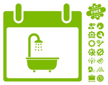 Bonus ile banyo takvim gün vektör simgesi