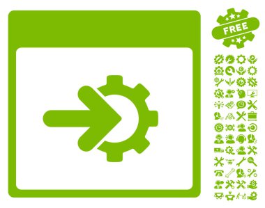 COG Tümleştirme takvim sayfası vektör simge Bonus ile