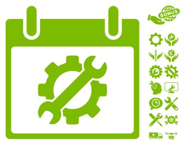 Yapılandırma araçları takvim gün vektör simge Bonus ile