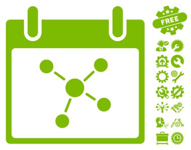 Bonus ile bağlantıları takvim gün vektör simgesi