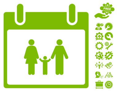 Bonus ile aile takvimi gün vektör simgesi