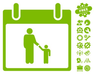 Bonus ile babası takvim günü vektör simgesi