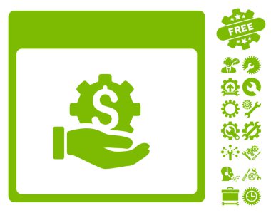 Finansal kalkınma el takvim sayfası vektör simgesi Bonus ile