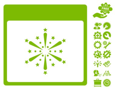 Takvim sayfası vektör simge Bonus ile havai fişek patlama