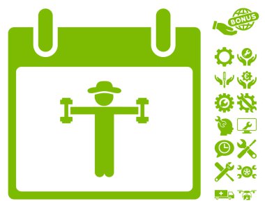 Bonus ile fitness takvim gün vektör simgesi