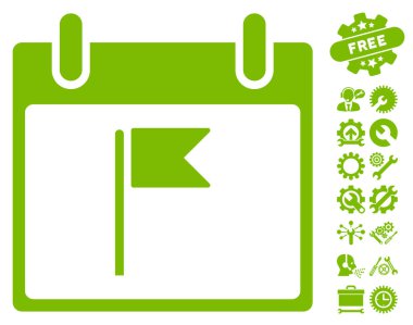 Bayrak takvim gün vektör simgesi Bonus ile