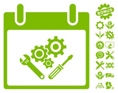 Araç Araçlar takvim gün vektör simgesi Bonus ile