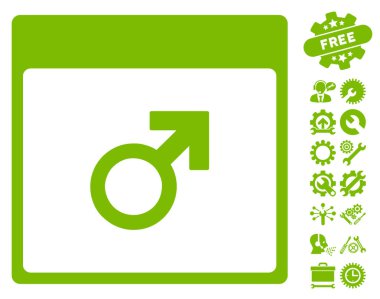 Mars erkek sembol takvim sayfası vektör simge Bonus ile