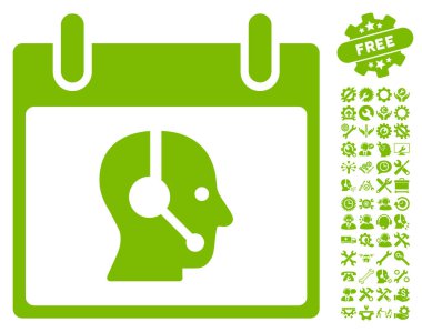 Bonus ile operatör takvim gün vektör simgesi