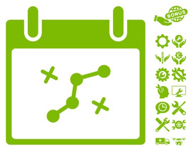 Yol puan Bonus ile gün vektör simge takvim