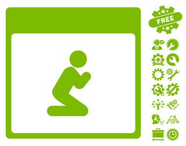 Kişi takvim sayfası vektör simge Bonus ile dua