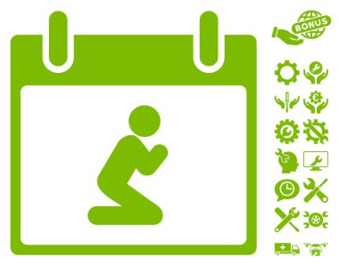 Kişi takvim gün vektör simge Bonus ile dua