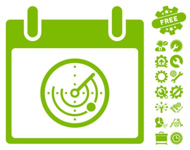 Bonus ile radar takvim gün vektör simgesi