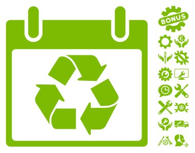 Geri dönüşüm takvim gün vektör simgesi Bonus ile