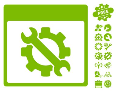 Ayarları araçları ile Bonus sayfa vektör simge takvim