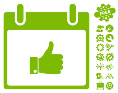 El takvim gün vektör simgesi Bonus ile yukarı başparmak