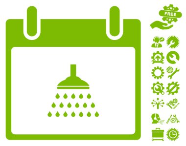 Bonus ile duş takvim gün vektör simgesi