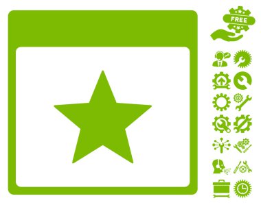 Bonus ile yıldız takvim sayfası vektör simgesi