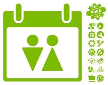 Tuvalet takvim gün vektör simgesi Bonus ile