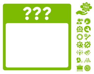 Bonus ile bilinmeyen takvim sayfası vektör simgesi