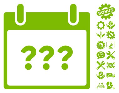 Bonus ile bilinmeyen gün takvim sayfası vektör simgesi