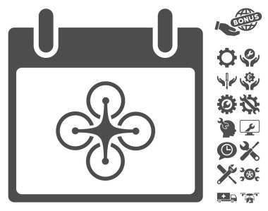 Bonus ile Airdrone takvim gün vektör simgesi