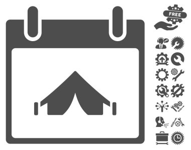 Bonus ile kamp takvim gün vektör simgesi