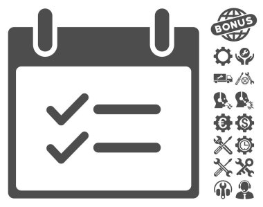 Öğeleri takvim gün vektör simge Bonus ile kontrol