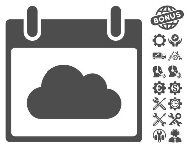 Bonus ile bulut takvim gün vektör simgesi