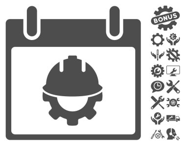 Bonus ile Geliştirme takvim gün vektör simgesi