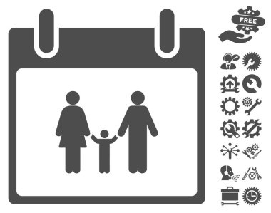 Bonus ile aile takvimi gün vektör simgesi