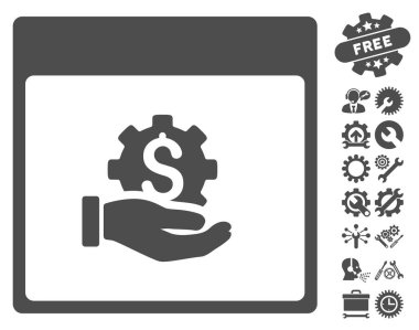 Finansal kalkınma el takvim sayfası vektör simgesi Bonus ile