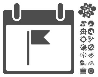 Bayrak takvim gün vektör simgesi Bonus ile