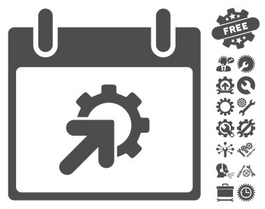 Bonus ile dişli Tümleştirme takvim gün vektör simgesi