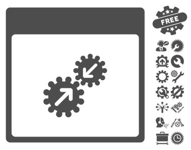 Gears entegrasyonu takvim sayfası vektör simge Bonus ile