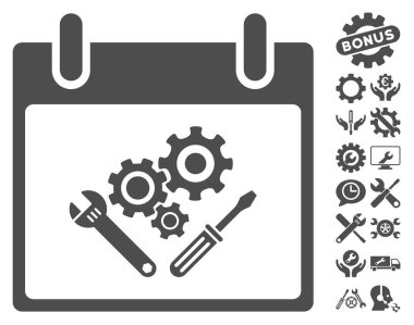 Araç Araçlar takvim gün vektör simgesi Bonus ile
