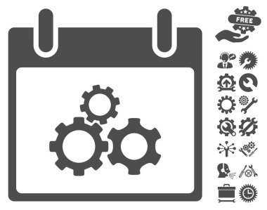 Bonus ile Mekanik vites takvim gün vektör simgesi