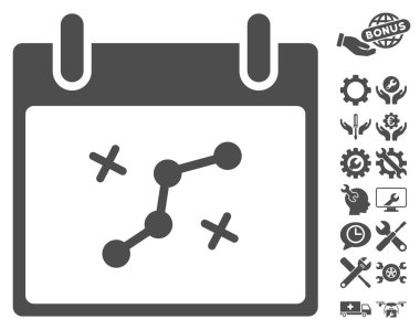 Yol puan Bonus ile gün vektör simge takvim