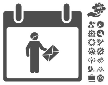 Postacı takvim gün vektör simge Bonus ile