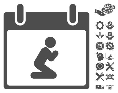 Kişi takvim gün vektör simge Bonus ile dua