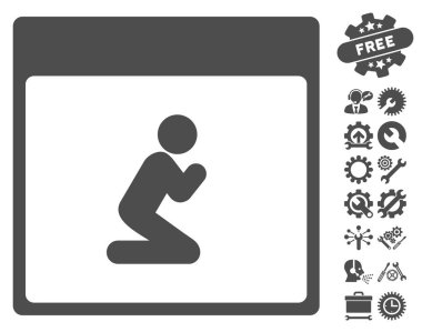 Kişi takvim sayfası vektör simge Bonus ile dua