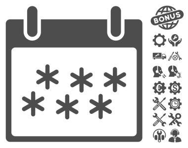 Bonus ile kar takvim gün vektör simgesi