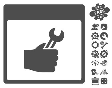 Anahtar hizmet el takvim sayfası vektör simgesini Bonus ile