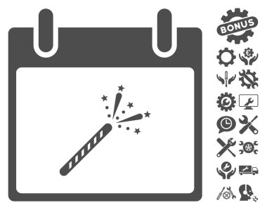 Maytap fişek takvim gün vektör simge Bonus ile