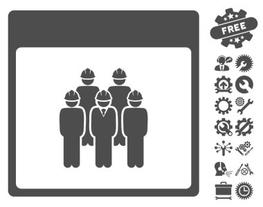 Personel ile Bonus sayfa vektör simge takvim