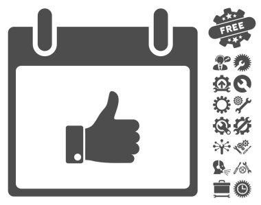 El takvim gün vektör simgesi Bonus ile yukarı başparmak