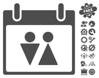 Tuvalet takvim gün vektör simgesi Bonus ile