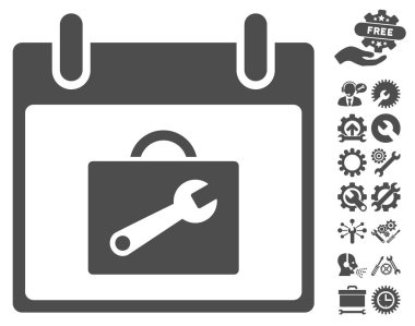 Araç kutusu takvim gün vektör simgesi Bonus ile