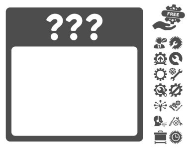 Bonus ile bilinmeyen takvim sayfası vektör simgesi