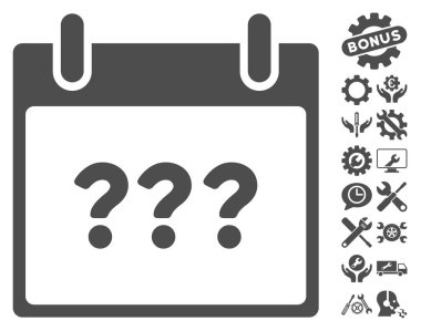 Bonus ile bilinmeyen gün takvim sayfası vektör simgesi